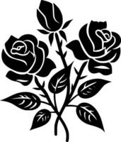 Roses, Minimalist and Simple Silhouette - Vector illustration