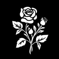 rosas - negro y blanco aislado icono - vector ilustración