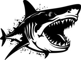 Shark, Black and White Vector illustration