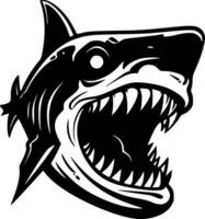 Shark - Black and White Isolated Icon - Vector illustration