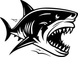 Shark - Black and White Isolated Icon - Vector illustration