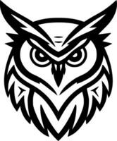 Owl, Black and White Vector illustration