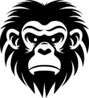 Monkey - Black and White Isolated Icon - Vector illustration