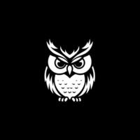 Owl, Black and White Vector illustration