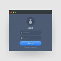 Login form icon. Login form page. Vector illustration.