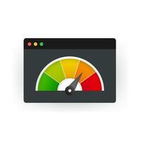 Credit score speedometer on white background. vector