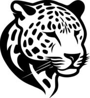 leopardo - negro y blanco aislado icono - vector ilustración