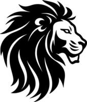 león - negro y blanco aislado icono - vector ilustración