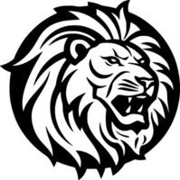 Lion, Black and White Vector illustration