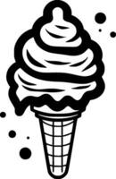 Ice Cream, Black and White Vector illustration