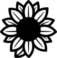 Flower - Black and White Isolated Icon - Vector illustration