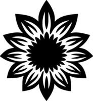 Flower, Black and White Vector illustration