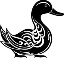 Duck, Black and White Vector illustration