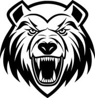 Bear, Black and White Vector illustration