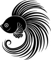 Betta Fish, Minimalist and Simple Silhouette - Vector illustration