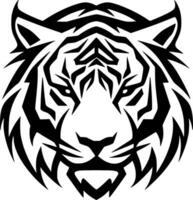 Tigre - negro y blanco aislado icono - vector ilustración