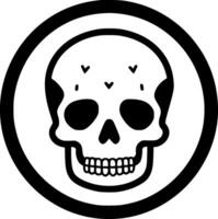 Skull, Black and White Vector illustration