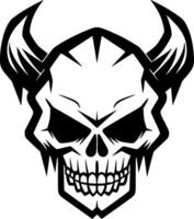 Skull, Black and White Vector illustration