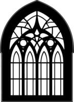 Stained Glass, Black and White Vector illustration