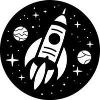 Space, Black and White Vector illustration