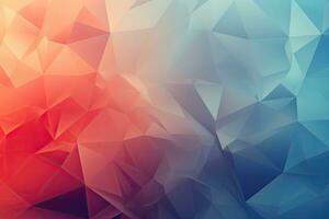 Abstract polygonal background. Triangular origami style with gradient, Polygonal crystalline surface with muted gradient. Geometric 3d render, AI Generated photo