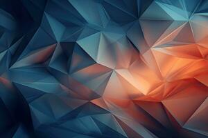 Abstract polygonal background. Triangular design for your business, Polygonal crystalline surface with muted gradient. Geometric 3d render, AI Generated photo