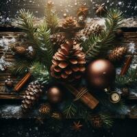 ai generative, cozy Merry Christmas background or happy New Year background. photo