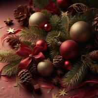 ai generative, cozy Merry Christmas background or happy New Year background. photo
