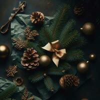 ai generative, cozy Merry Christmas background or happy New Year background. photo