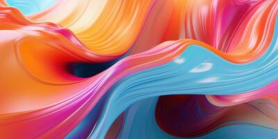 Mesmerizing 3D artwork with dynamic colors creating a visual depth. AI generative. photo