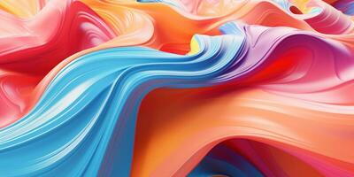 Mesmerizing 3D artwork with dynamic colors creating a visual depth. AI generative. photo