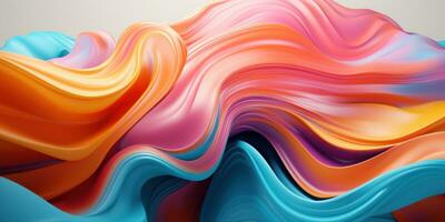 Mesmerizing 3D artwork with dynamic colors creating a visual depth. AI generative. photo