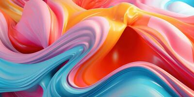Mesmerizing 3D artwork with dynamic colors creating a visual depth. AI generative. photo