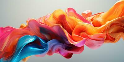 A harmonious blend of colors in a dynamic 3D abstract. AI generative. photo