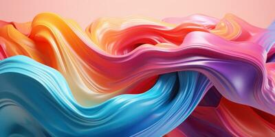 Mesmerizing 3D artwork with dynamic colors creating a visual depth. AI generative. photo
