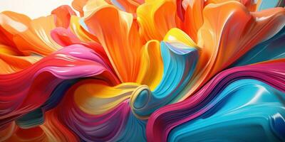Mesmerizing 3D artwork with dynamic colors creating a visual depth. AI generative. photo