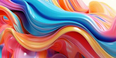Mesmerizing 3D artwork with dynamic colors creating a visual depth. AI generative. photo
