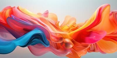 A harmonious blend of colors in a dynamic 3D abstract. AI generative. photo