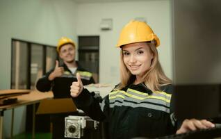 After the machinery was installed, both engineers inspected and tested it. photo