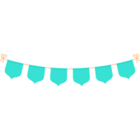 Colorful Bunting Flag Flat Style Illustration PNG Transparent Background