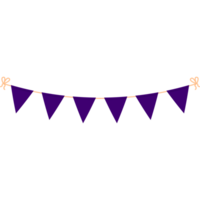 Colorful Bunting Flag Flat Style Illustration PNG Transparent Background