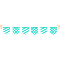 Colorful Bunting Flag Flat Style Illustration PNG Transparent Background