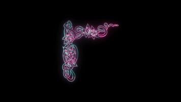 flowers with a glowing neon effect animated abstract motion on black background video