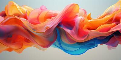 A harmonious blend of colors in a dynamic 3D abstract. AI generative. photo
