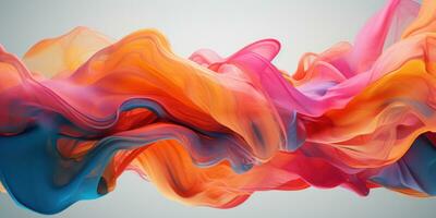 A harmonious blend of colors in a dynamic 3D abstract. AI generative. photo