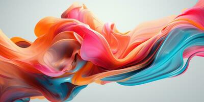 A harmonious blend of colors in a dynamic 3D abstract. AI generative. photo