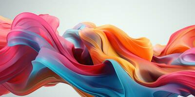 A harmonious blend of colors in a dynamic 3D abstract. AI generative. photo
