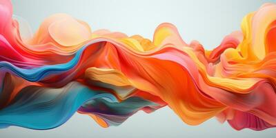 A harmonious blend of colors in a dynamic 3D abstract. AI generative. photo