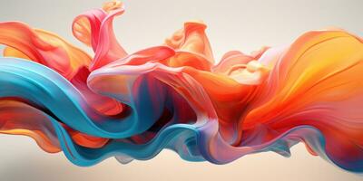 A harmonious blend of colors in a dynamic 3D abstract. AI generative. photo