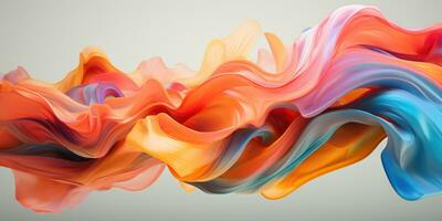A harmonious blend of colors in a dynamic 3D abstract. AI generative. photo